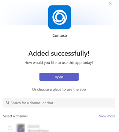 Select scope to open the app